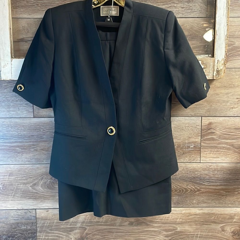 Suitsme Skirt and Jacket , Size 8, Black